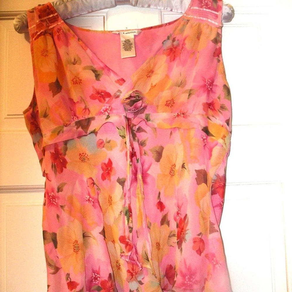Y2K Silk Floral Babydoll Top